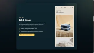 MLK Denim: a catalog built with Catly.