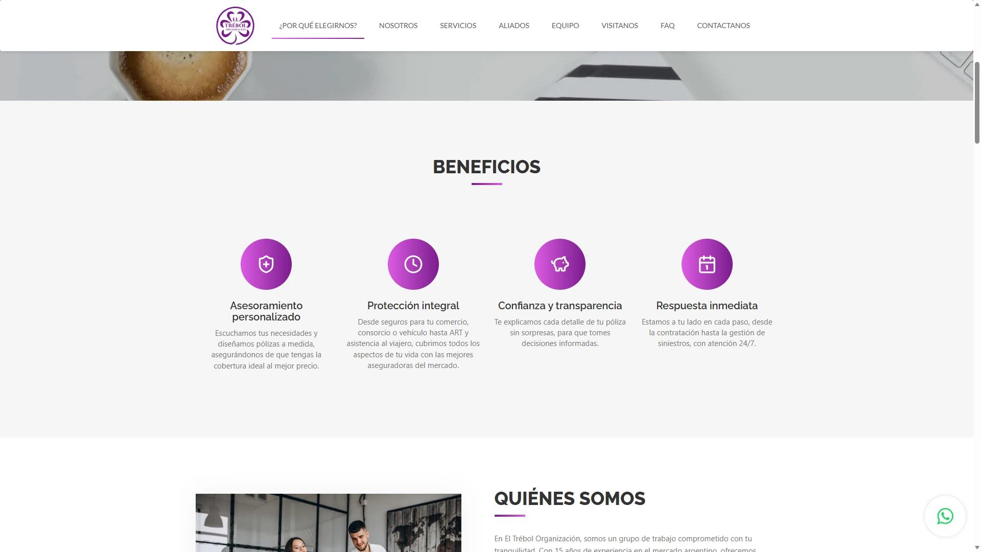 El Trébol Organización: desktop screenshot 02.