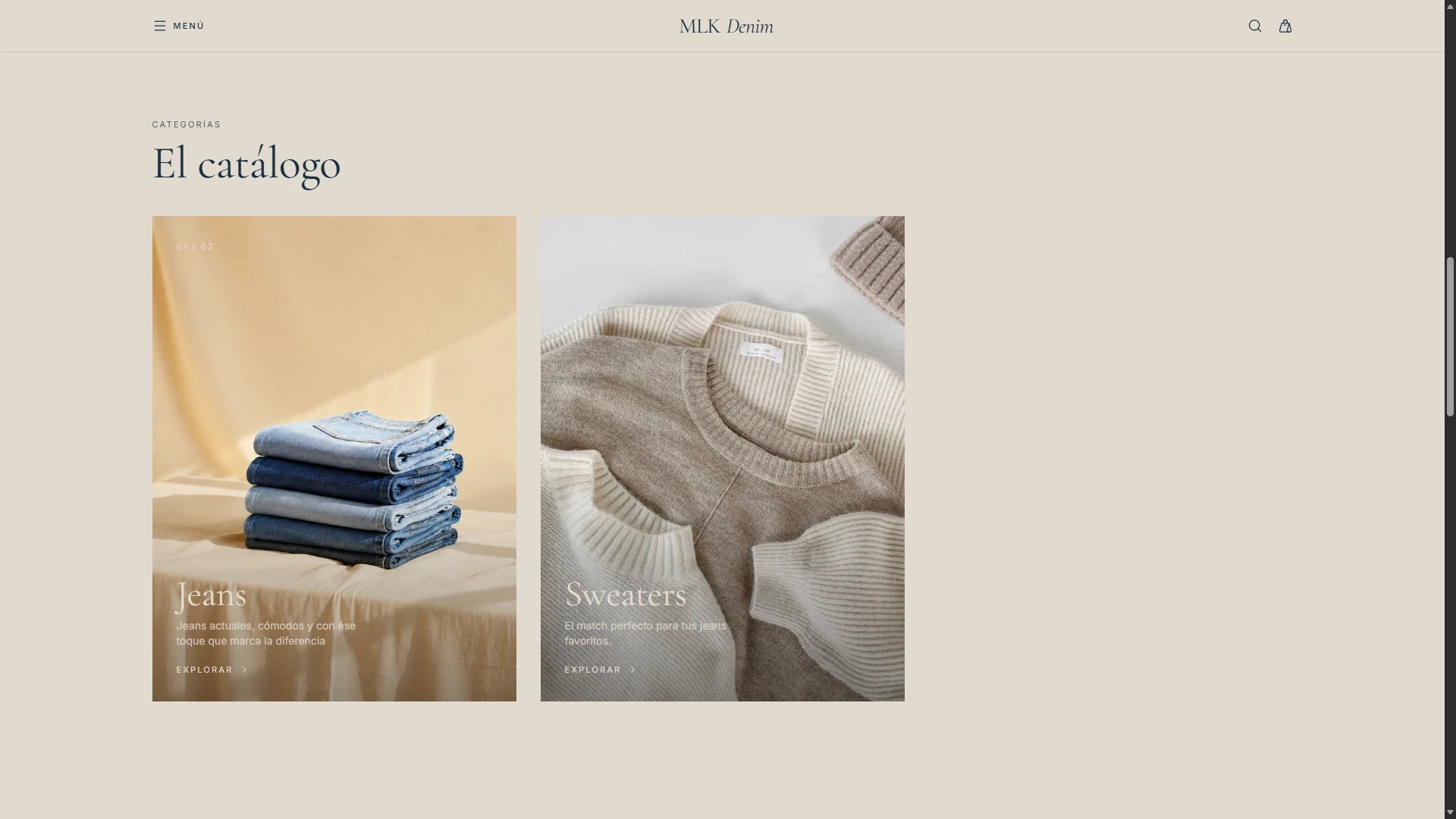 Clothing categories and collection discovery.