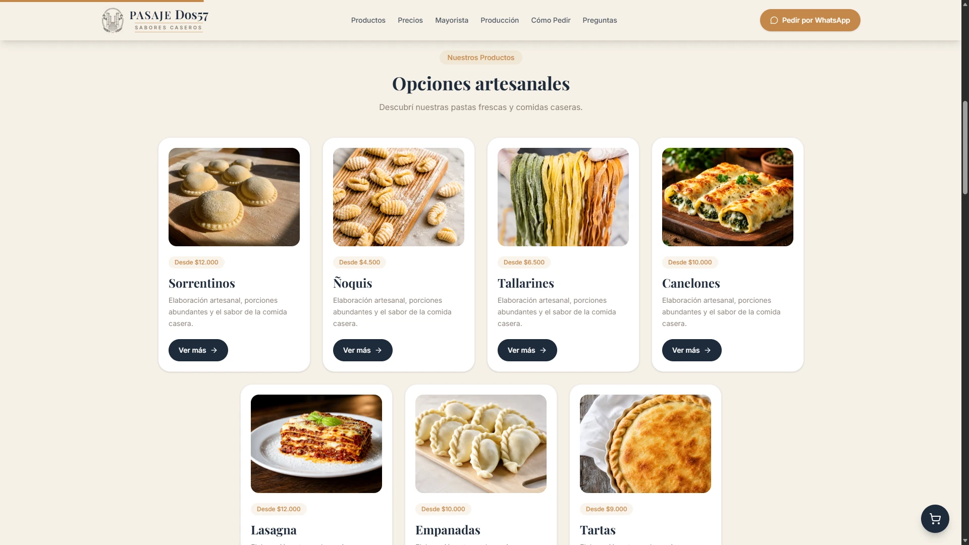 Menu and product discovery.