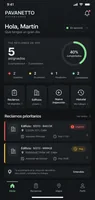Technician home screen and assigned maintenance jobs.