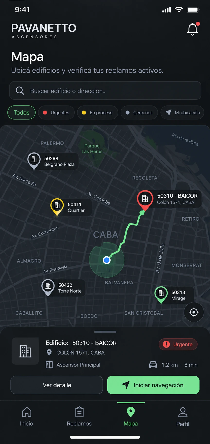 Building map and maintenance locations.