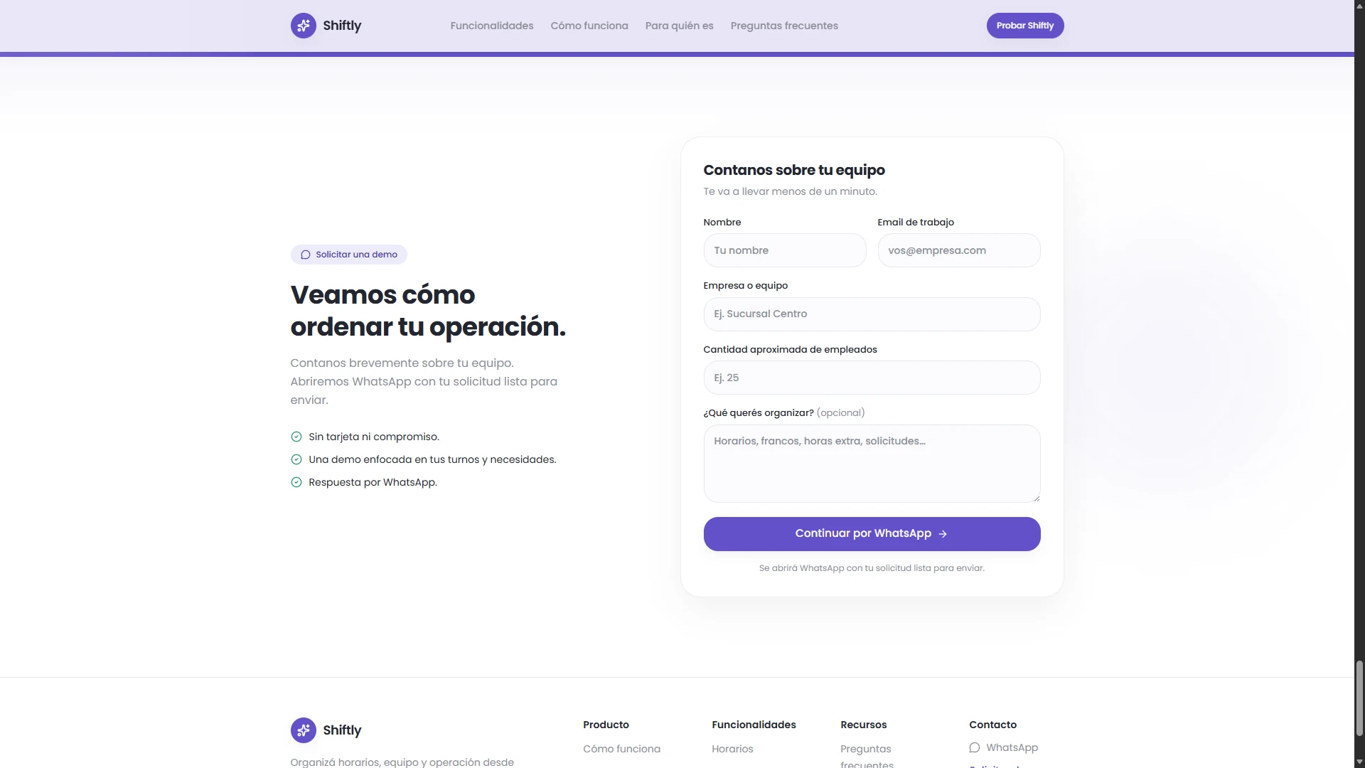 Product inquiry and team information.
