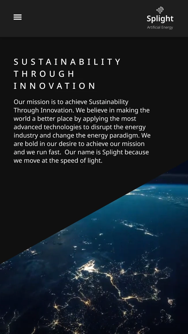 Original Splight website: sustainability and innovation.
