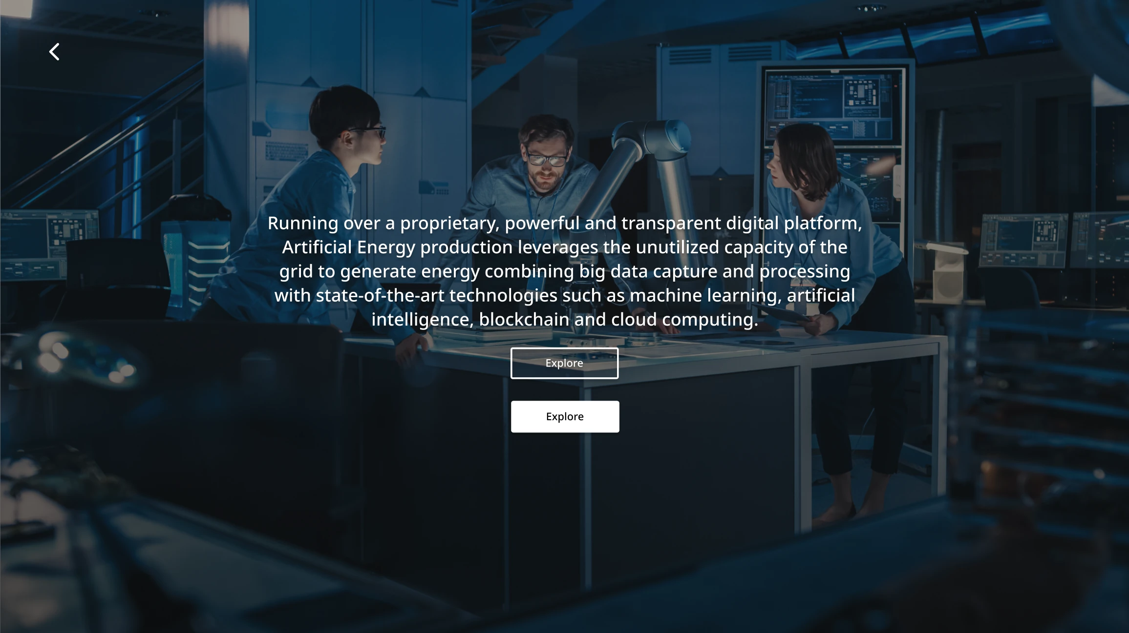 Original website: technology exploration page.