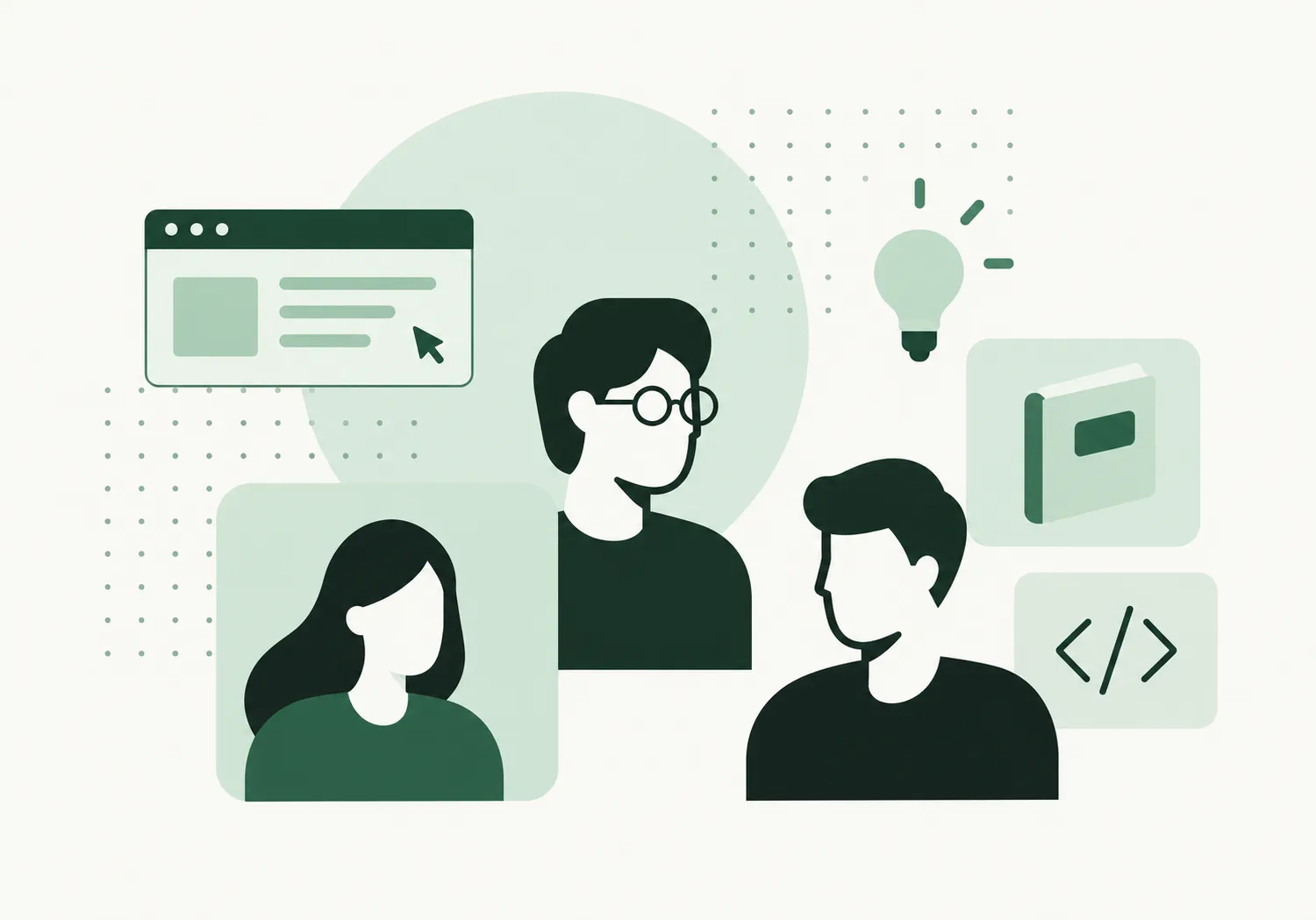 Illustration of a software engineering team